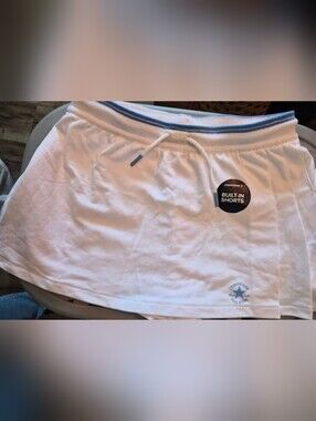 Converse White Mini Skort with Blue Trim